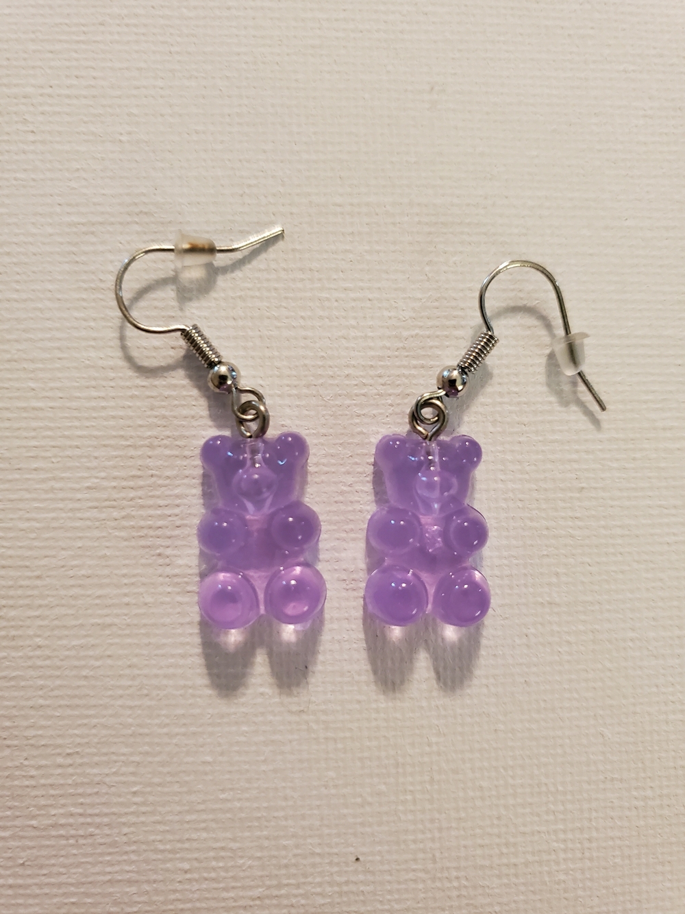 Purple Gummy‎ Bear Dangle Pierced Earrings NWOT
